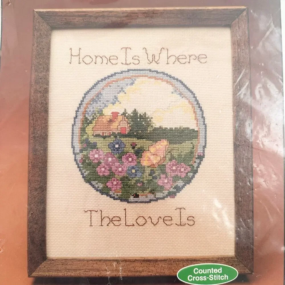 Current Vintage NOS 1982 Housewarming Home is Where the Love Is Cross Stitch Kit